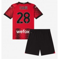 Camisa de Futebol AC Milan Malick Thiaw #28 Equipamento Principal Infantil 2023-24 Manga Curta (+ Calças curtas)